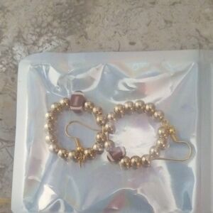 Gold Beaded Hoop Earrings